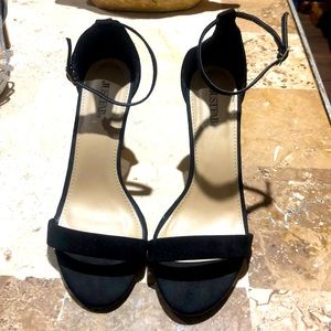 JustFab black suede heels